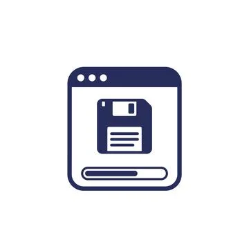 Backup or copy files icon with floppy disk Stock Illustration