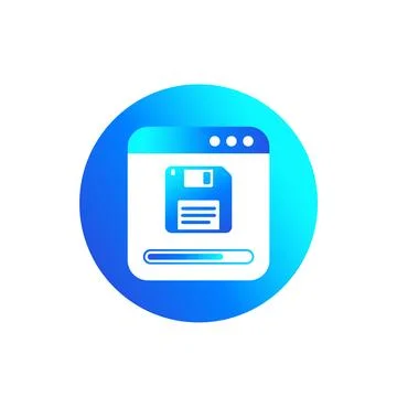 Backup or copy files icon with a floppy disk Stock Illustration