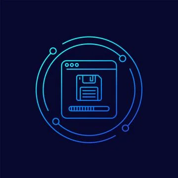 Backup or copy files icon with a floppy disk Stock Illustration