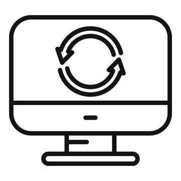 Backup pc icon outline vector. Data cloud Illustrazione stock