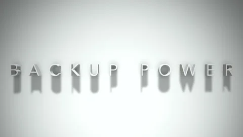 Backup power 3D title animation with shadows on a white background Stock Footage 297857817