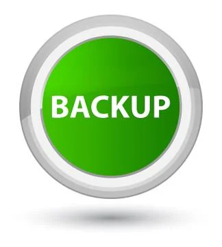 Backup prime green round button Stock Illustration