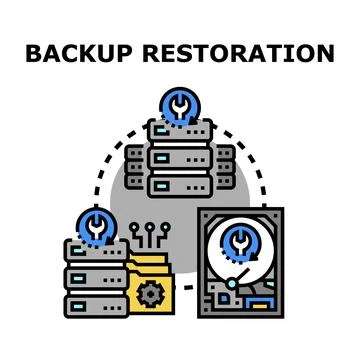 Backup restoration data recovery computing process 스톡 일러스트