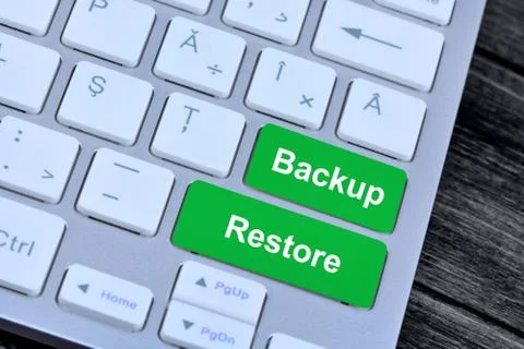 Backup Restore on keyboard buttons Stock Photos