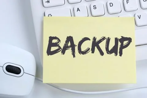 Backup save data on computer technology office Foto stock