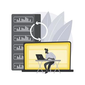 Backup server abstract concept vector illustration. Stock Illustration