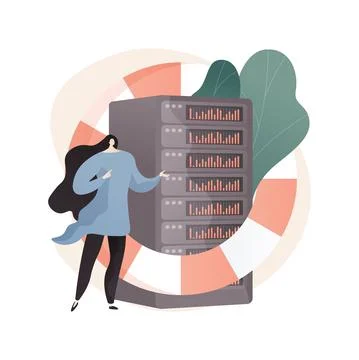 Backup server abstract concept vector illustration. Stock Illustration