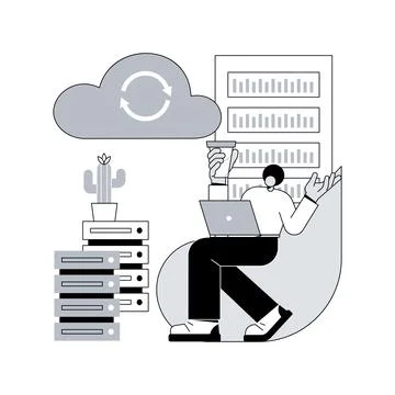 Backup server abstract concept vector illustration. Stock Illustration