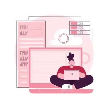 Backup server abstract concept vector illustration. Stock Illustration