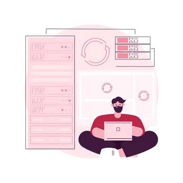 Backup server abstract concept vector illustration. 스톡 일러스트