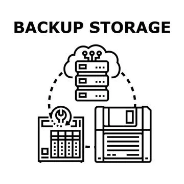 Backup storage and data management concept Stock Illustration