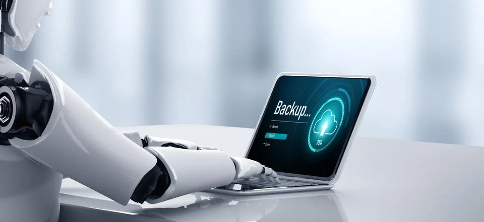 Backup Storage Data Internet Technology Business concept snugly Stock Illustration