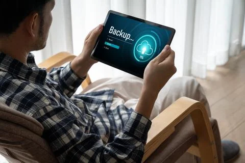 Backup Storage Data Internet Technology Business concept snugly Foto stock