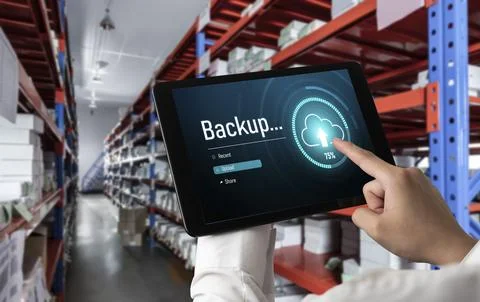 Backup Storage Data Internet Technology Business concept snugly Foto stock