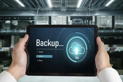 Backup Storage Data Internet Technology Business concept snugly Foto stock