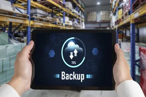 Backup Storage Data Internet Technology Business concept snugly Foto stock