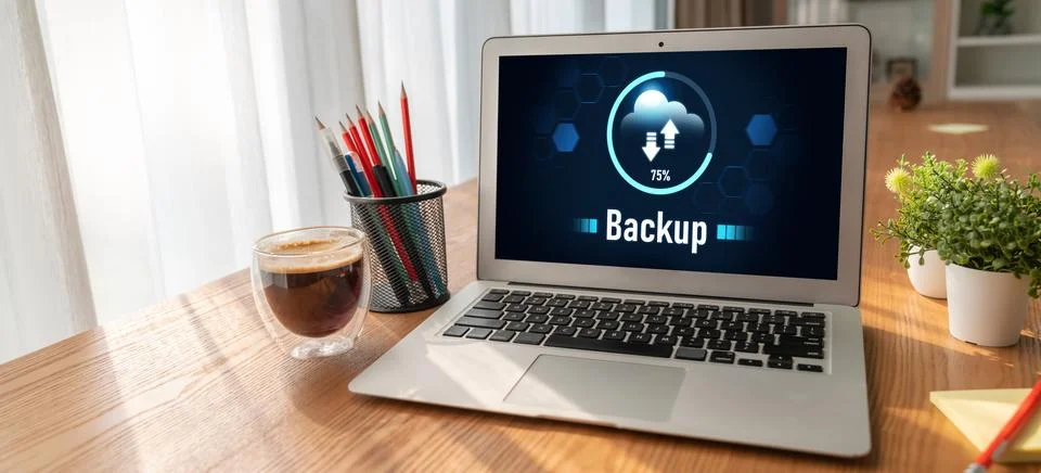 Backup Storage Data Internet Technology Business concept snugly Foto stock
