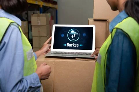 Backup Storage Data Internet Technology Business concept snugly Foto stock