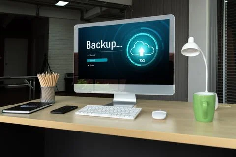 Backup Storage Data Internet Technology Business concept snugly Foto stock
