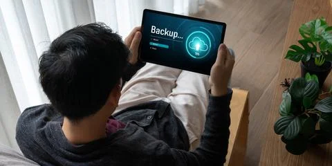 Backup Storage Data Internet Technology Business concept snugly Foto stock