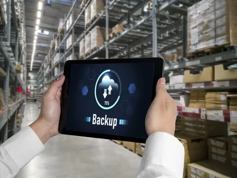 Backup Storage Data Internet Technology Business concept snugly Foto stock