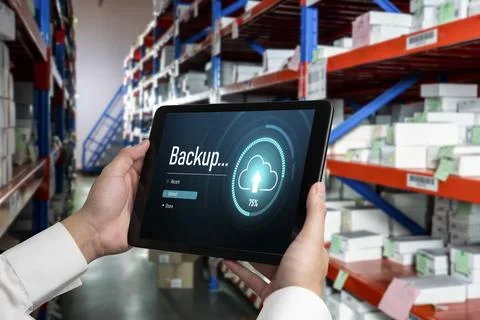 Backup Storage Data Internet Technology Business concept snugly Foto stock