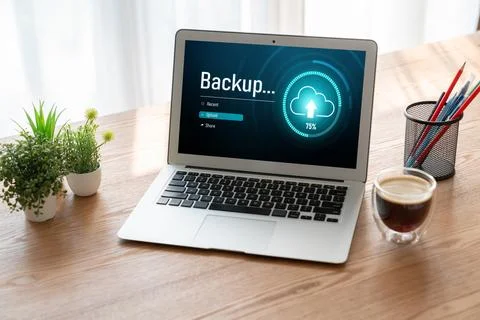 Backup Storage Data Internet Technology Business concept snugly Foto stock