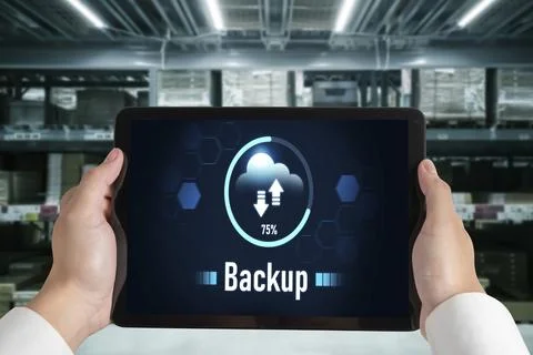 Backup Storage Data Internet Technology Business concept snugly Foto stock