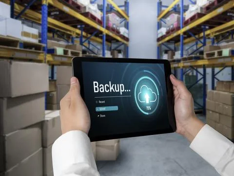 Backup Storage Data Internet Technology Business concept snugly Foto stock