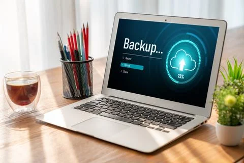 Backup Storage Data Internet Technology Business concept snugly Foto stock