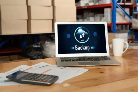 Backup Storage Data Internet Technology Business concept snugly Foto stock