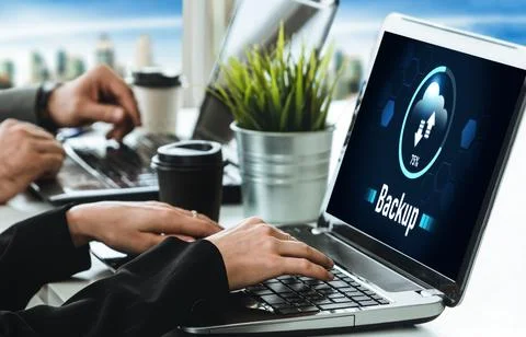 Backup Storage Data Internet Technology Business concept snugly Foto stock