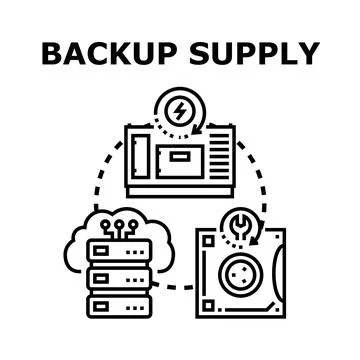 Backup supply system creating secure data infrastructure Stock Illustration