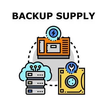 Backup supply system creating secure data infrastructure Stock Illustration