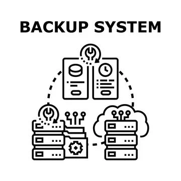 Backup system creating secure data storage solution 스톡 일러스트