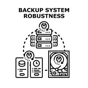 Backup system robustness providing secure data recovery Stock Illustration
