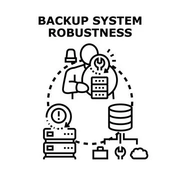 Backup system robustness securing data storage network Stock Illustration