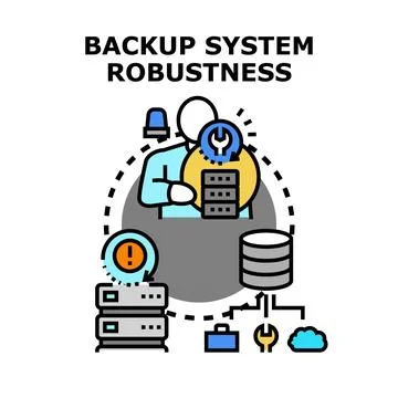 Backup system robustness securing data storage network Stock Illustration