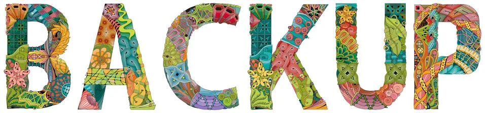 BACKUP. Vector decorative zentangle object Stock Illustration