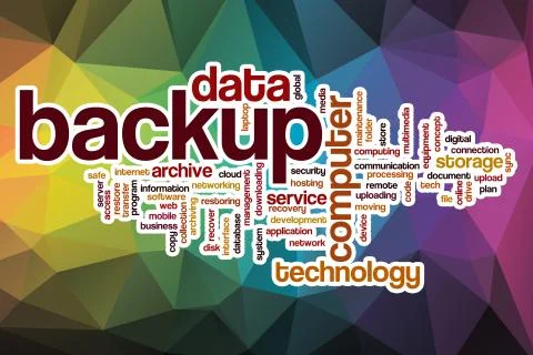 Backup word cloud with abstract background イラスト素材