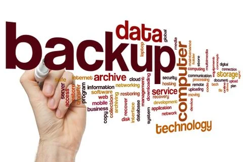 Backup word cloud Foto stock