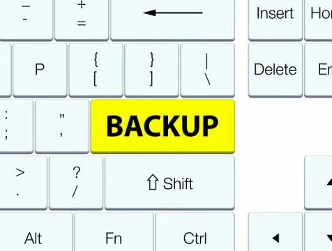 Backup yellow keyboard button Stock Illustration