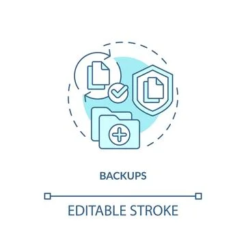 Backups blue concept icon Stock Illustration