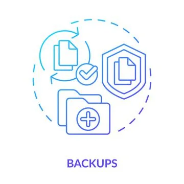 Backups blue gradient concept icon Stock Illustration