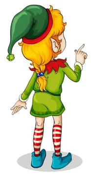 A backview of a female elf Stock Illustration
