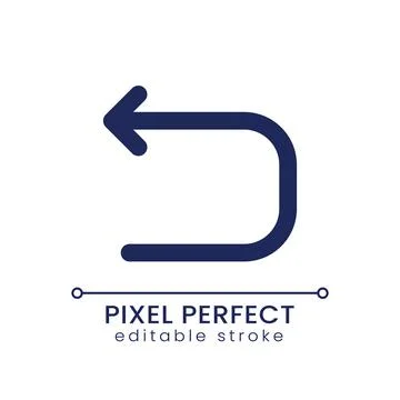 Backward arrow pixel perfect linear ui icon Stockillustratie