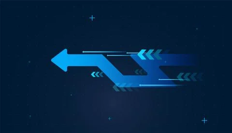 The backward arrows sharp turn reflects adaptive strategy while maintaining.. Stock Illustration