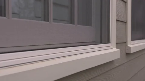 Backward Camera Movement of Exterior Window Sill Видео 100898676