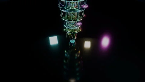 Backward Camera Retreat Away From Quantum Processor, 4K Stock Footage 345541907