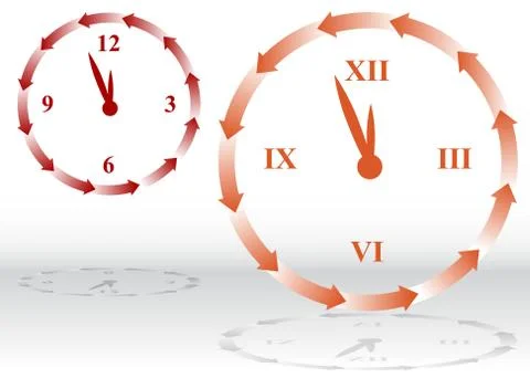 Backward clock Stock Illustration